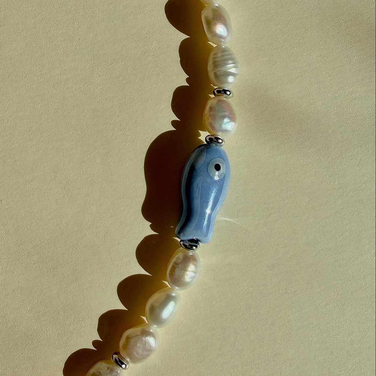 Navy Pearl Star Kaklo Vėrinys