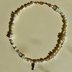Amalfi Pearl Gold Fish Kaklo Vėrinys